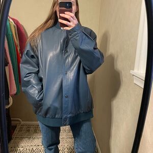 Free People Wild Rose Vegan Leather Bomber Jacket